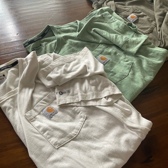 Carhartt Force Shirts in Cream, Green, and Tan - Picture 1 of 4